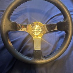 NRG Gold Quick Release Steering Wheel