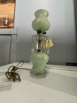 Antique glass table or bedside lamp