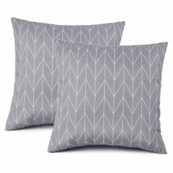 2 Pack Outdoor Throw Pillows, Waterproof & Fade-Resistant Patio Cushions for Garden, Porch, Poolside Furniture - Soft & Comfortable Decorative Pillow 