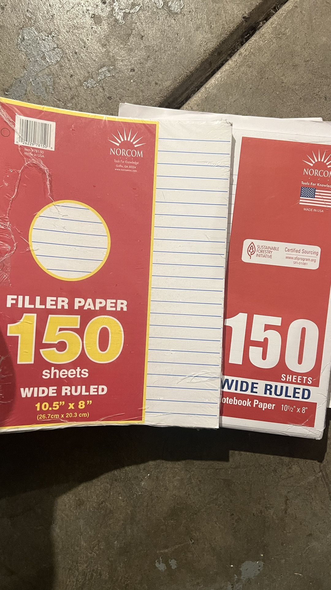 Wide Ruled binder Paper - 150 Sheets Per Pack 