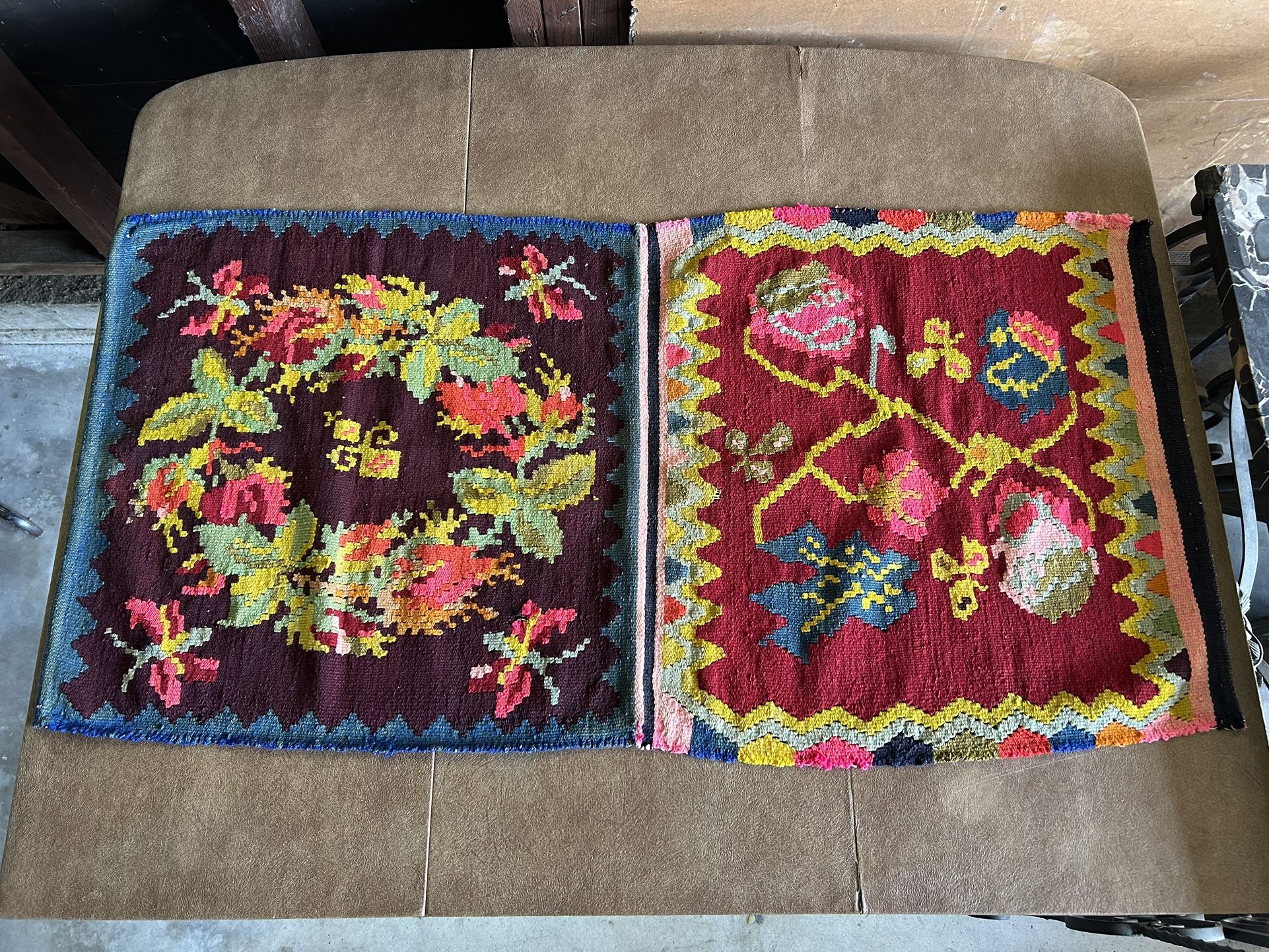 Vintage Bessarabian Floral Kilim Rug for Home Decor 40 X 20 in 