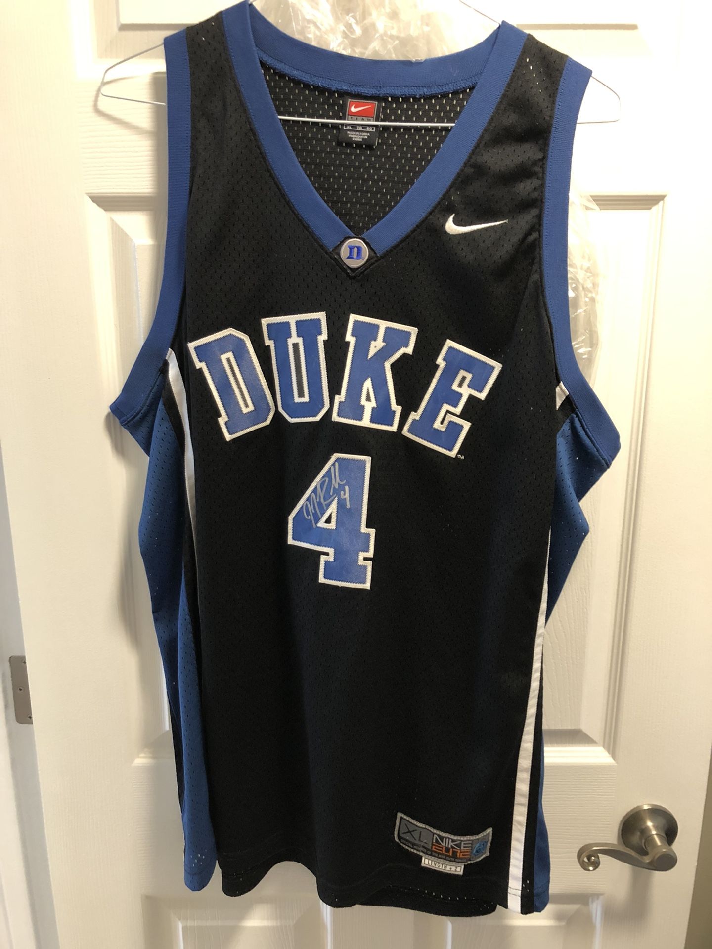 JJ REDICK SIGNED DUKE JERSEY COA AUTHENTIC XL RARE EMBROIDERED STATS  RETIRED #4