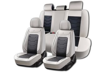 Egamige Gray Car Seat Covers universal Car Seat Cover, Waterproof Faux Leather, 5 Piece Full Set, Wear Resistance, Easy to Clean and Install, Suitable