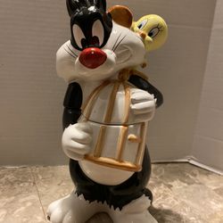 1993 Sylvester and Tweety Bird Cookie Jar Looney Tunes Warner Brothers