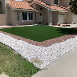 Sprinklers, Sod, Artificial Grass, Decorative Rocks 