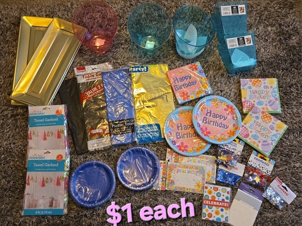 Party Decorations New $1 Each