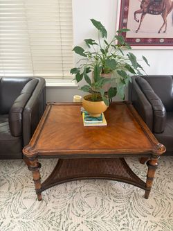 Large rattan coffee table