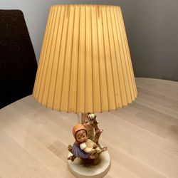 Authentic Hummel Girl with Bluebird Lamp