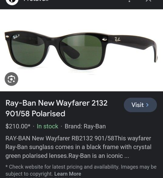 Ray Ban Polarized Sun Glasses 