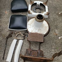 Several Parts Of Old KOKEN barber Chair Seat Backrest Base Arms ++