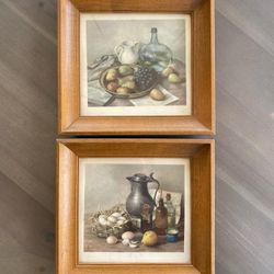 Vintage wood framed prints