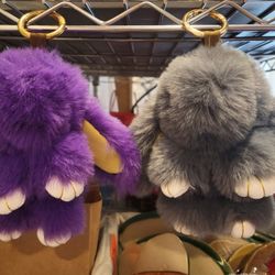 Grey 6.5" Plush Rabbit Keychain Only