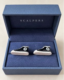New  Scalpers Sneaker Cufflinks – Black & White – Original Box – Rare