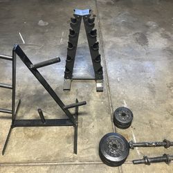 Dumbbell Rack, Weight Tree, 4 10 Lbs Weights 