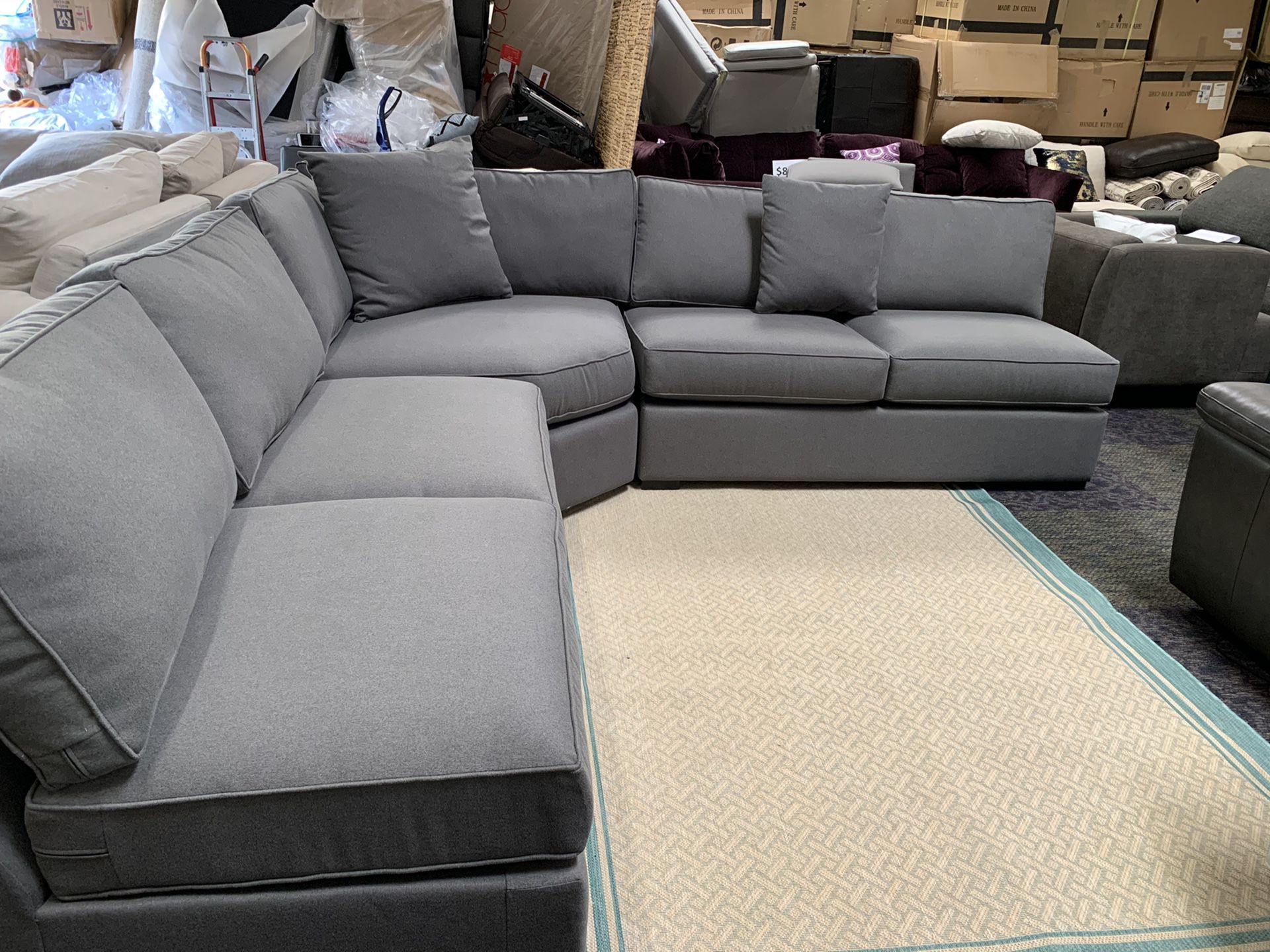 Dawson Gunmental 3 Piece sectional couch