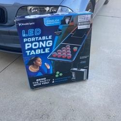WinnSports LED Portable Pong Table - New in Box with Cooler Compartment