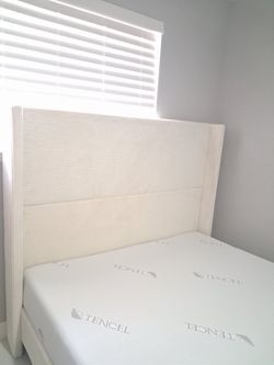 Bed with frame and mattress queen size I can deliver for extra fee