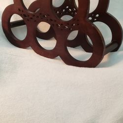 VINTAGE HANDCARVED WOOD WINE RACK