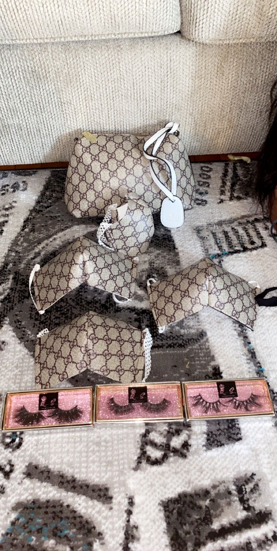Custom face mask and mink lashes