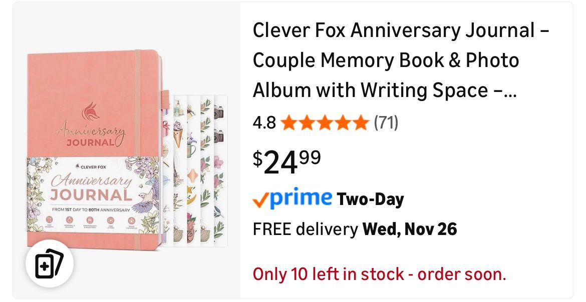 Clever Fox Anniversary Journal