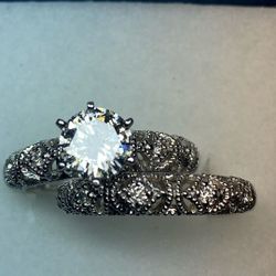 White Gold Diamond Wedding/engagement Set