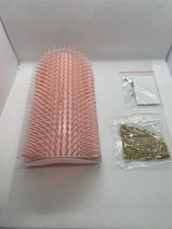 Pink Self-Brushing Cat Post, Self-Grooming