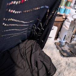 7+ Yards Of 2 Way Stretch Knit Black Fabric $50