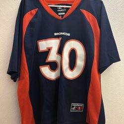 LogoAthletic Denver Broncos Jersey #30 Terrell Davis Mens L Blue NFL Football