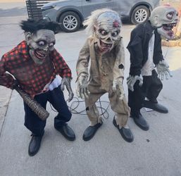 Animated Halloween Zombie Decorations Set of 3