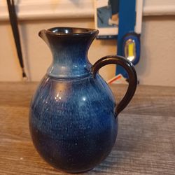 Vintage Blue Vase 5.5" Tall