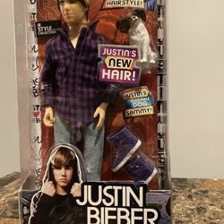 PreOwned 2011 Official Justin Bieber Doll With Dog