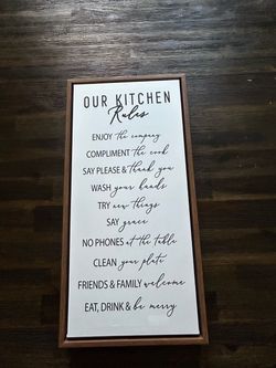 Our Kitchen Rules Framed Wall Sign