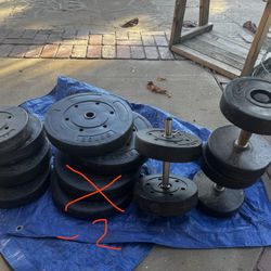 Weights Dumbells Standard Size Bar 40 25 15 10 Lb Pounds