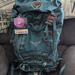Osprey Kyte 46 Climbing Backpack Teal Mesh Back Panel Hiking Pack
