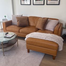 Faux Leather Sectional - Copper