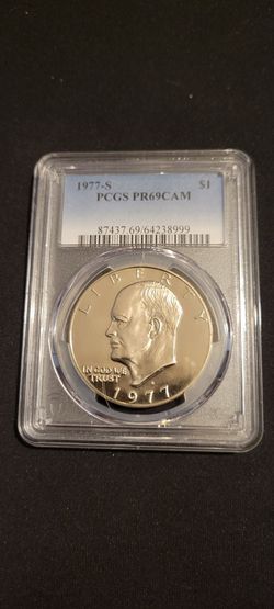 🇺🇸 Brilliant 1977-S Eisenhower Dollar PCGS PR69CAM Proof 🪙