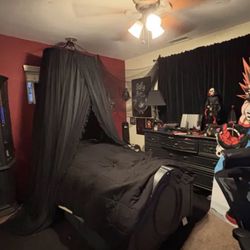 Bedroom Set, Gothic Aesthetic All Matte Black 