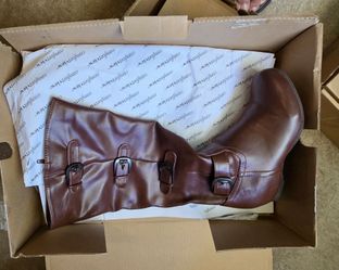 Comfortview Women's Brown Knee High Tall Boots Size 8 WW Wide Calf