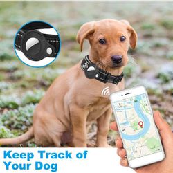 PETNANNY Airtag Dog Collar, Heavy Duty Dog Collar with Airtag Holder Case