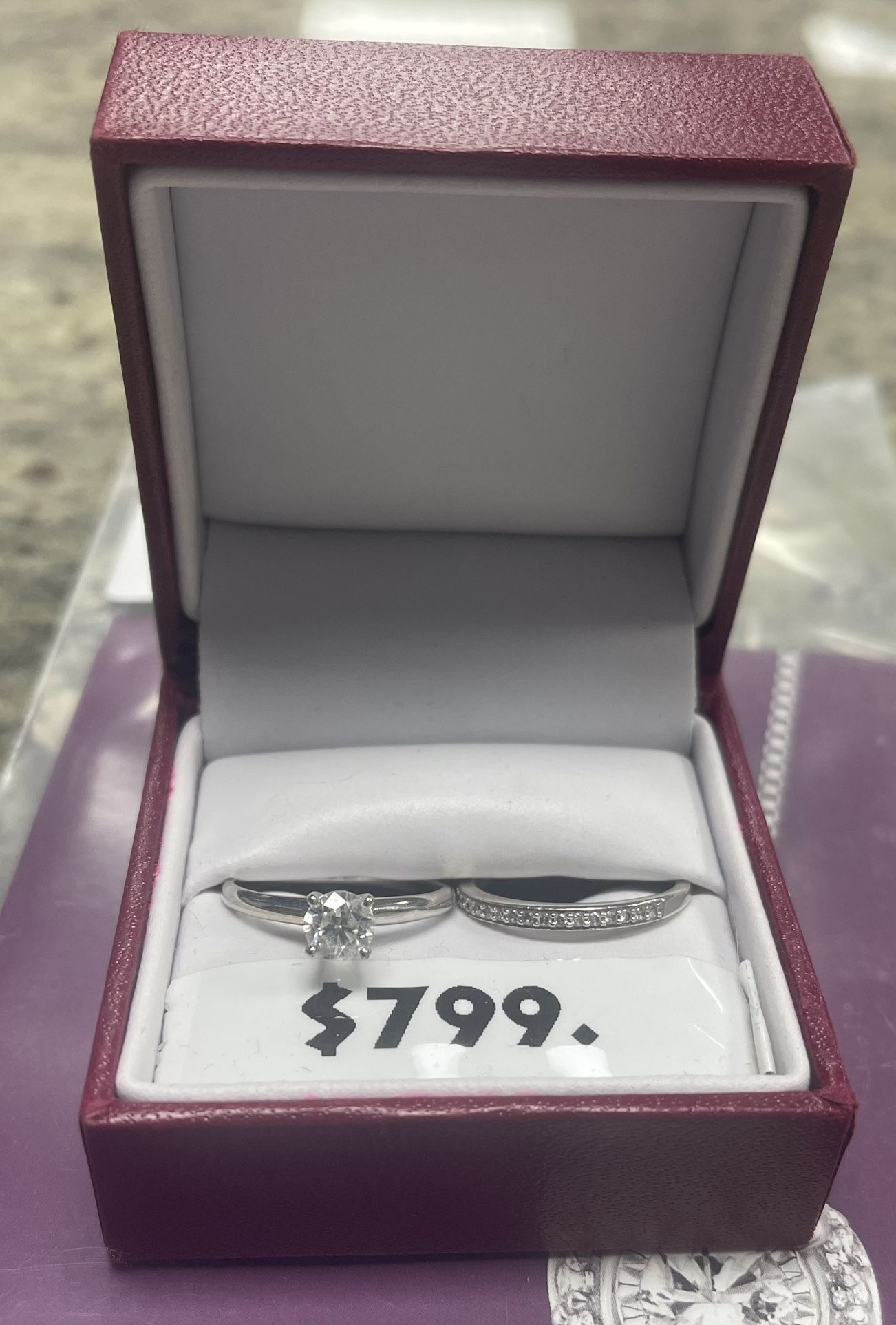 Engagement Wedding Band Ring Set