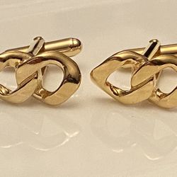 Vintage Gold Tone Chain Link Cuff Links