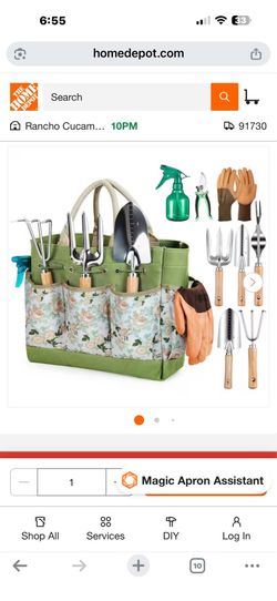 Ultimate 9-Piece Garden Tool Set with Floral Tote Bag