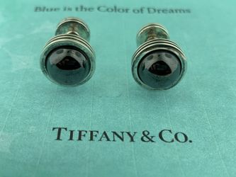 Tiffany & Co Paloma Picasso cufflinks RARE Hematite Groove