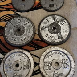 1” Weights 257.6Lbs Total + Two 1” Barbells
