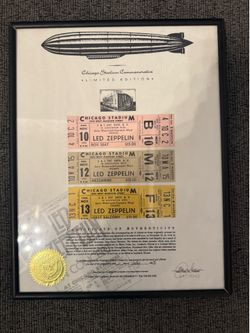 Led Zeppelin Chicago Stadium unused tickets .