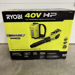 RYOBI 40V HP Brushless Whisper Series 190 MPH 730 CFM Leaf Blower and Backpack Battery w/ (2) 6.0 Ah Batteries & Charger $600 plus tax at Home Depot n