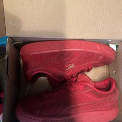 Size 9 Shoes Puma Red Rojo Kids Ninos 