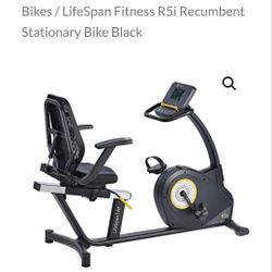 LifeSpan Fitness R5i Recumbent Stationary Bike Black