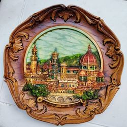 Vintage 3d Collectors Hanging Plates Made Of Resin