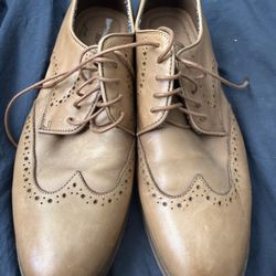 Johnston & Murphy Men’s Tan Leather Wingtip Oxford Dress Shoes Size 8.5 Men’s Brogue Lace Up